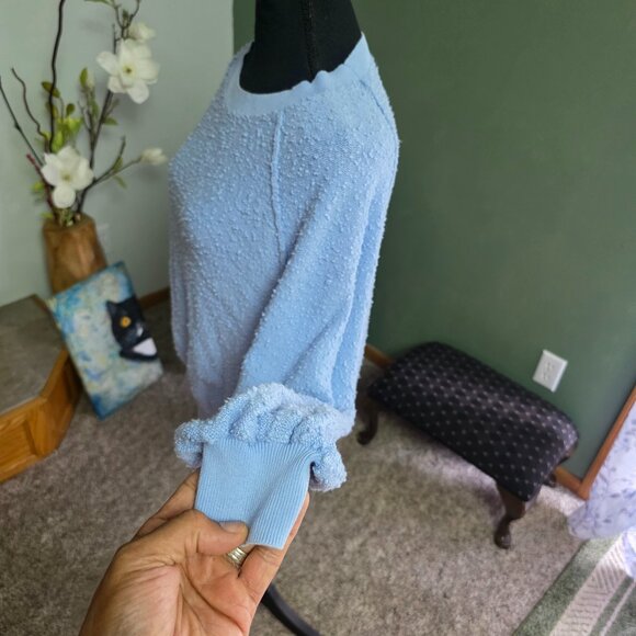 Free People Found My Friend Pullover Crystal Sky Blue S - Picture 1 of 4